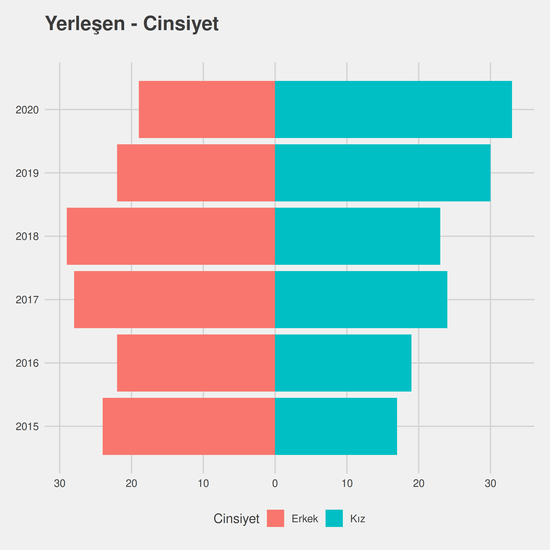 İş Sağlığı ve Güvenliği yıllara göre cinsiyet