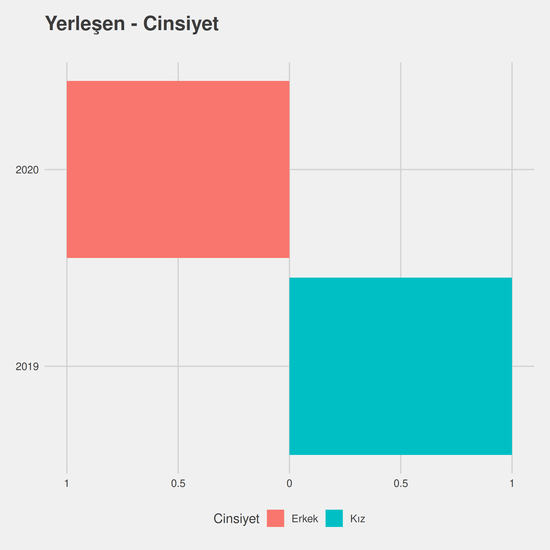 İş Sağlığı ve Güvenliği - KKTC Uyruklu yıllara göre cinsiyet