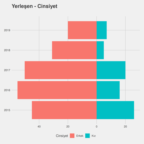 Matematik yıllara göre cinsiyet