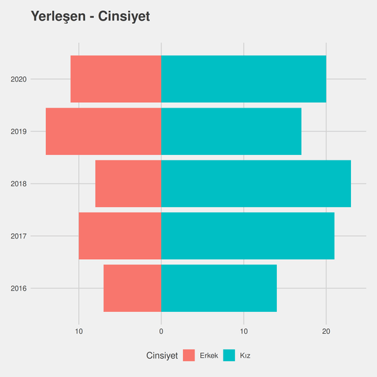 Evde Hasta Bakımı yıllara göre cinsiyet