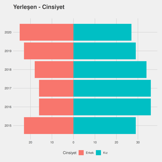 Matematik yıllara göre cinsiyet