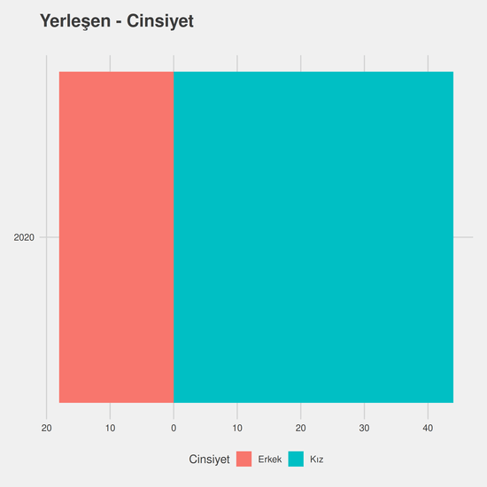 İngilizce Öğretmenliği yıllara göre cinsiyet