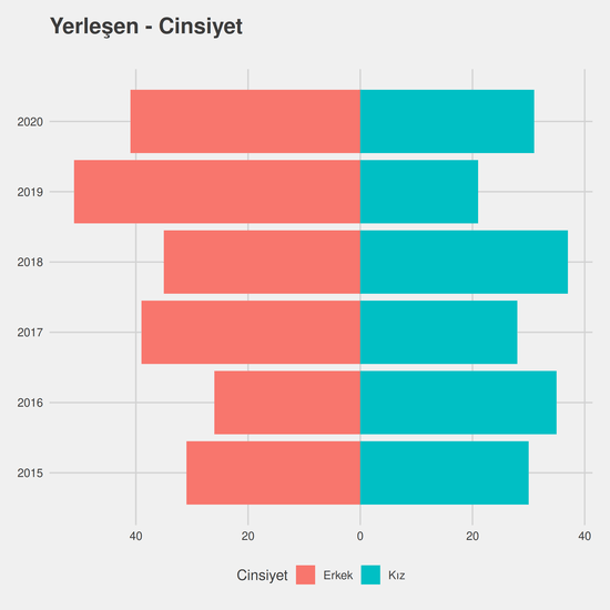 Pazarlama yıllara göre cinsiyet