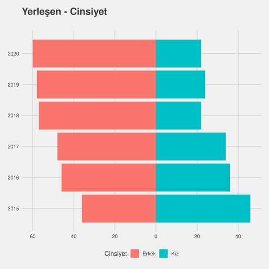 İşletme yıllara göre cinsiyet