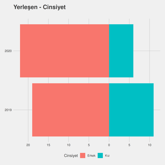 Ekonomi - İngilizce - %50 İndirimli yıllara göre cinsiyet